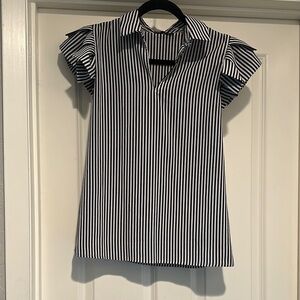 Striped Black and White Women's Top